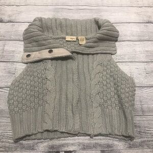 Daytrip Crop Gray Silver Cardigan Sweater Vest